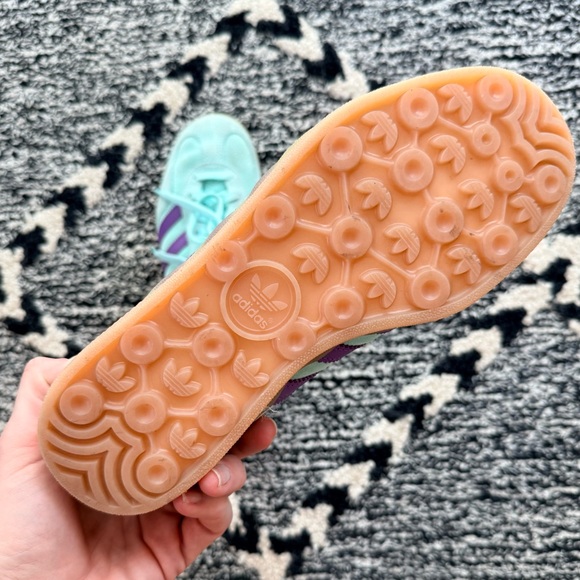 Adidas Gazelle Sneaker mint green purple and gum women’s size 7.5 sneaker - Picture 5 of 9